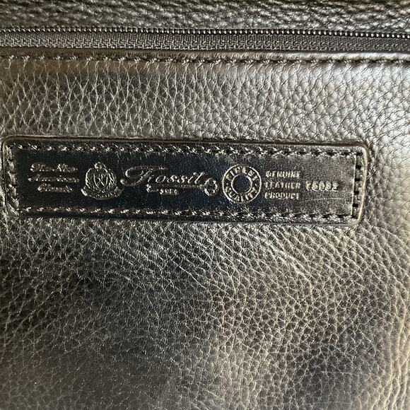 Fossil Leather Tote Bag – Black Vintage Y2K Large Purse - Picture 4 of 11